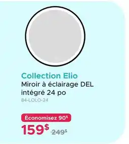 Bath Depot Collection Elio Miroir à éclairage DEL intégré 24 po offer