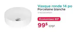 Bath Depot Vasque ronde 14 po Porcelaine blanche offer