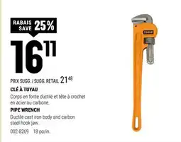 BMR CLÉ À TUYAU offer