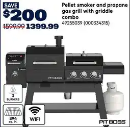 RONA Pellet smoker and propane gas grill with griddle combo offer