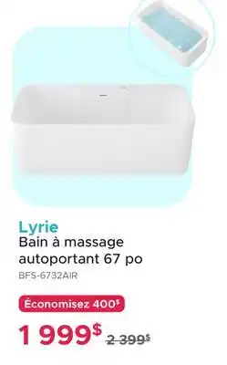Bath Depot Lyrie Bain à massage autoportant 67 po offer