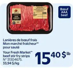Walmart Your Fresh Market beef stir fry strips offer