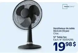 Walmart Mainstays 12 Table fan offer