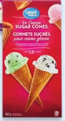 Walmart Great Value ice cream cups 18-pack or sugar cones 12-pack offer