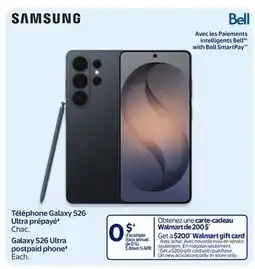 Walmart Samsung Galaxy S26 Ultra postpaid phone‡ offer