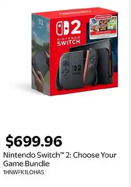 Walmart Nintendo Switch 2: Choose Your Game Bundle offer