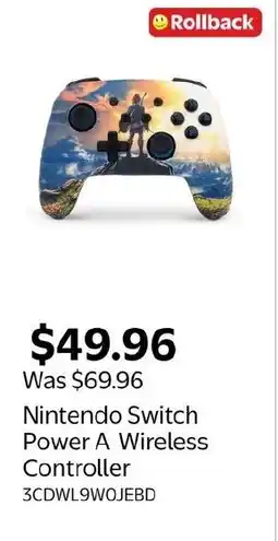 Walmart Nintendo Switch Power A Wireless Controller offer