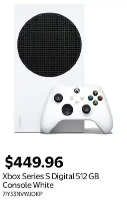 Walmart Xbox Series S Digital 512 GB Console White offer