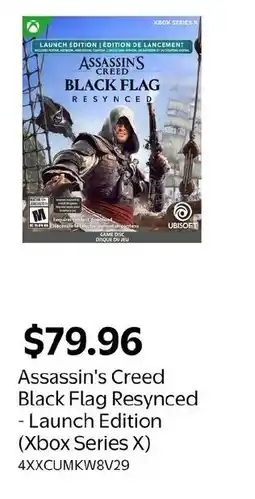 Walmart Assassin's Creed Black Flag Resynced Launch Edition Xbox Series X offer
