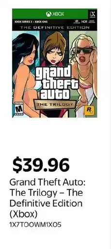 Walmart Grand Theft Auto: The Trilogy The Definitive Edition Xbox offer
