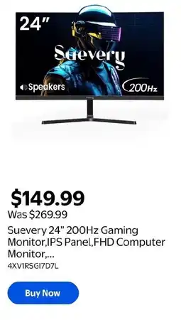 Walmart Suevery 24" 200Hz Gaming Monitor,IPS Panel, FHD Computer Monitor,... offer