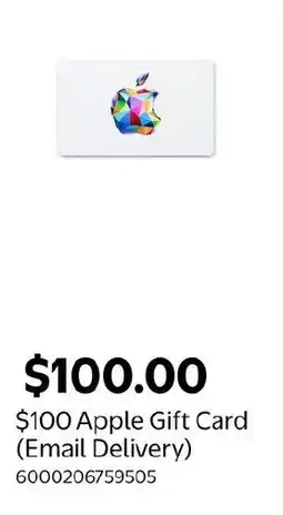 Walmart Apple Gift Card Email Delivery offer