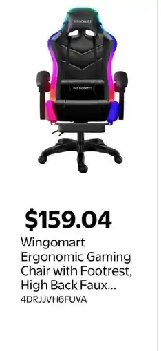 Walmart Wingomart Ergonomic Gaming Chair with Footrest, High Back Faux... offer