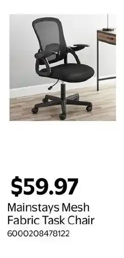 Walmart Mainstays Mesh Fabric Task Chair offer