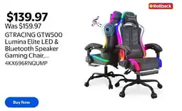Walmart GTRACING GTW500 Lumina Elite LED & Bluetooth Speaker Gaming Chair,... offer