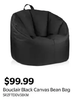 Walmart Bouclair Black Canvas Bean Bag offer
