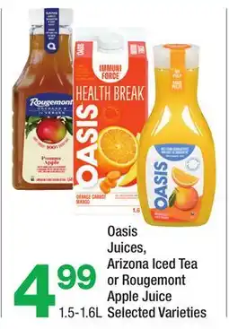 Highland Farms Oasis Juices, Arizona Iced Tea or Rougemont Apple Juice offer