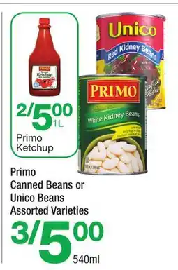 Highland Farms Primo Canned Beans or Unico Beans offer