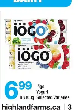 Highland Farms iögo Yogurt offer