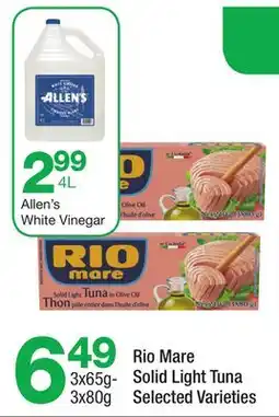 Highland Farms Allen's White Vinegar - Rio Mare Solid Light Tuna offer