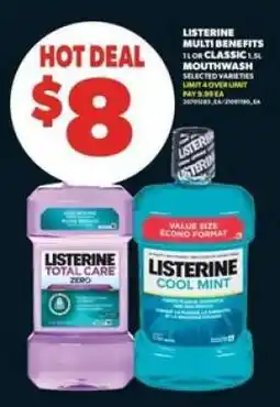 Real Canadian Superstore Listerine Multi Benefits or Classic Mouthwash offer