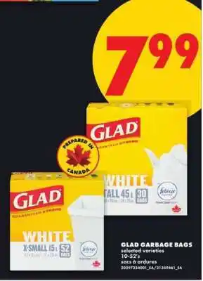 No Frills GLAD GARBAGE BAGS offer