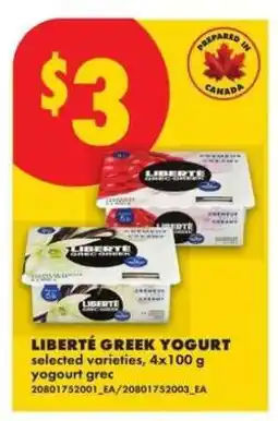 No Frills Liberté Greek Yogurt offer