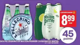 Food Basics San Pellegrino or Maison Perrier Carbonated Water offer