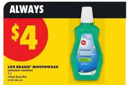 No Frills LIFE BRAND MOUTHWASH offer