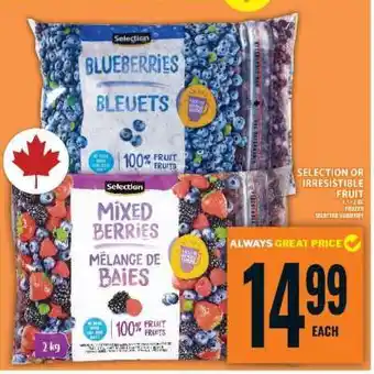 Food Basics Selection or Irresistible Fruit offer