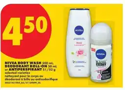 No Frills NIVEA BODY WASH, DEODORANT ROLL-ON or ANTIPERSPIRANT offer