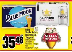 Super C bière Stella Artois, Blue Moon, Sapporo offer