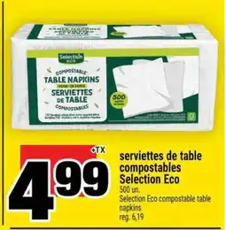 Super C SERVIETTES DE TABLE COMPOSTABLES SELECTION, ECO offer