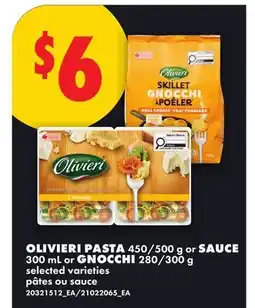 No Frills OLIVIERI PASTA 450/500 g or SAUCE 300 mL or GNOCCHI 280/300 g offer