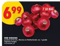 No Frills RED ONIONS, 7 LB BAG offer