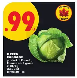 No Frills GREEN CABBAGE offer
