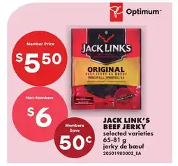 No Frills JACK LINK'S BEEF JERKY offer