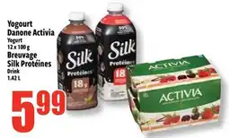 Bonanza Yogourt Danone Activia, Yogurt 12 x 100 g, Breuvage Silk Protéines, Drink 1.42 L offer