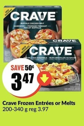 FreshCo Crave Frozen Entrées or Melts offer