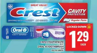 Food Basics Crest Toothpaste / Oral-B Toothbrush offer