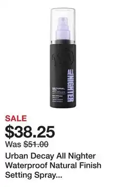 Sephora Urban Decay All Nighter Waterproof Natural Finish Setting Spray with 24HR Wear offer