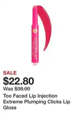 Sephora Too Faced Lip Injection Extreme Plumping Clicks Lip Gloss offer