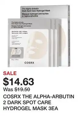Sephora COSRX THE ALPHA-ARBUTIN 2 DARK SPOT CARE HYDROGEL MASK 3EA offer