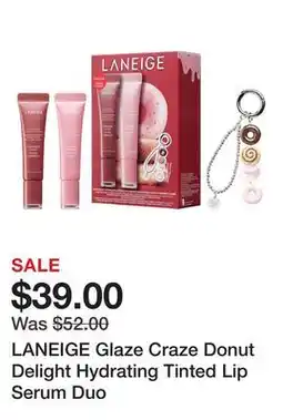 Sephora LANEIGE Glaze Craze Donut Delight Hydrating Tinted Lip Serum Duo offer