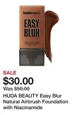 Sephora HUDA BEAUTY Easy Blur Natural Airbrush Foundation with Niacinamide offer