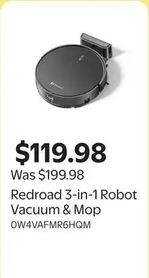 Walmart Redroad 3‑in‑1 Robot Vacuum & Mop offer