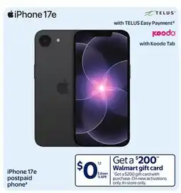 Walmart iPhone 17e postpaid phone offer