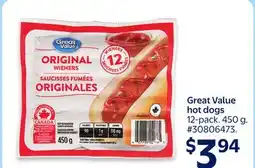 Walmart Great Value Hot Dogs offer