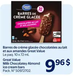 Walmart Great Value Milk Chocolatey Almond ice cream bars offer