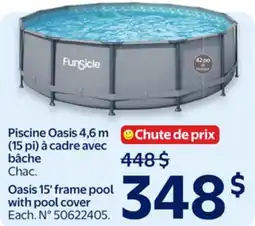 Walmart Oasis 15' frame pool with pool cover offer